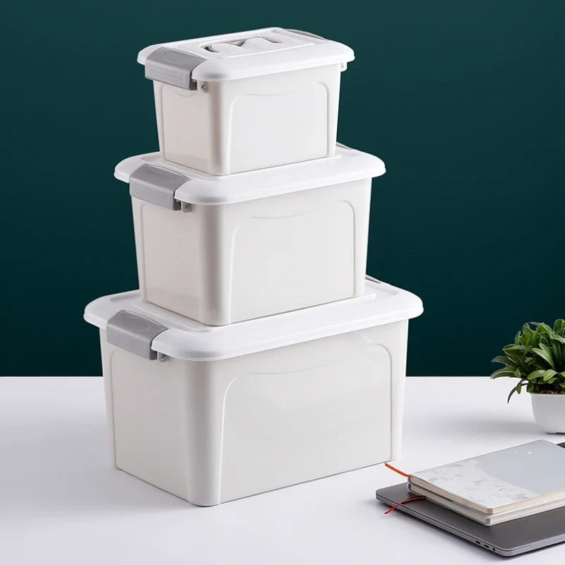 

Small Capacity Storage Box With Lid Plastic Storage Box Thickened Toy Clothes Medicine Cosmetic Space Saving Household Products