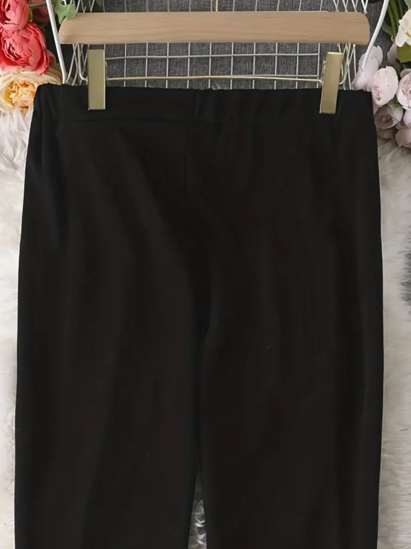 女性ファッションプラスサイズ 1XL-5XL 無地ストレートレッグパンツレディースカジュアルパンツルーズでシンプルなストレートレッグパンツ