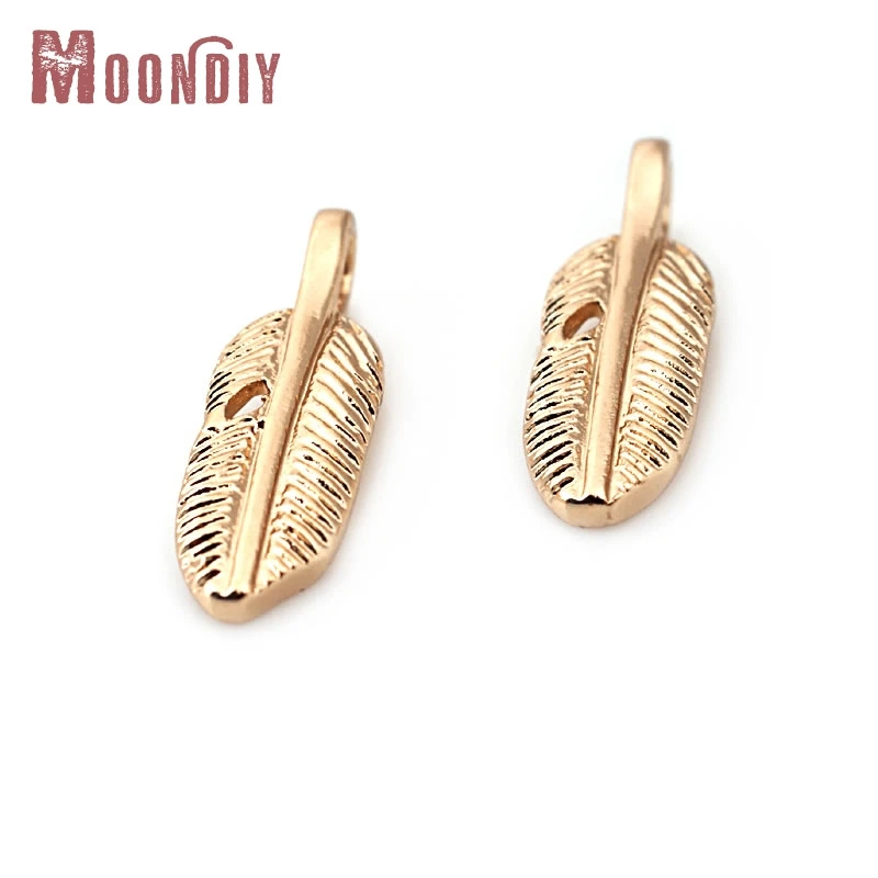 18K Gold Color Brass Feather Charms Pendants High Quality Diy Jewelry Making Supplies Necklace Earrings Accessories for Women