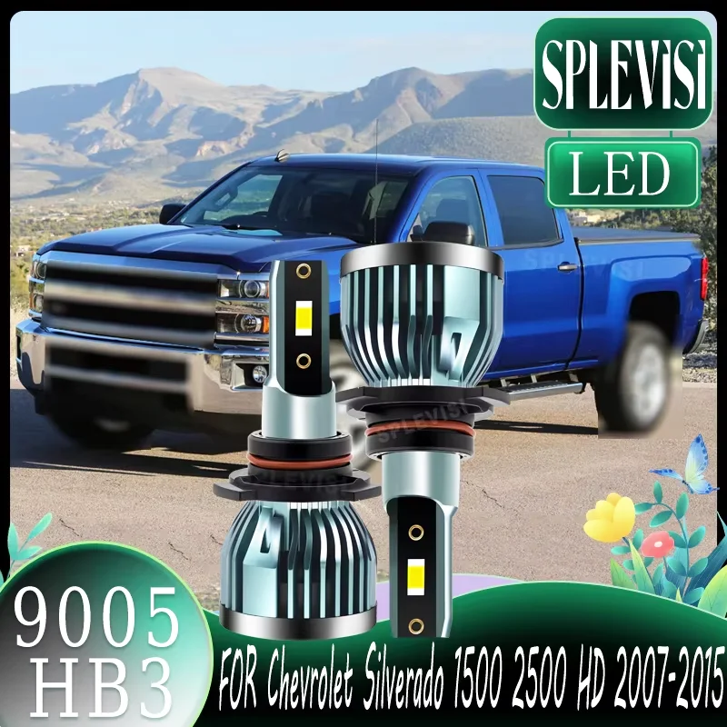 12v Headlight LED White Bulb Lamp Lights Hi Beam For Chevrolet Silverado 1500 2500 HD 2007 2008 2009 2010 2011 2012 2013-2015
