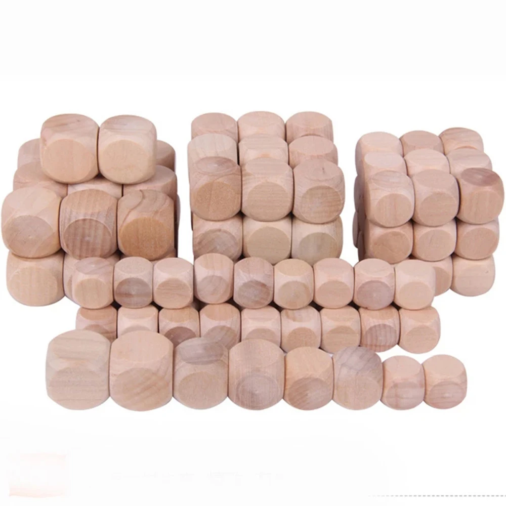 Board Game for Children Engraving Family 20mm Printing Blank Dice Wood Dice Wood Cube Dices 6 Sided