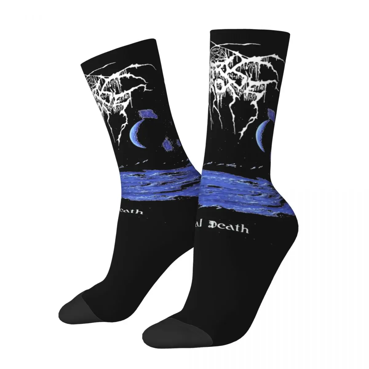 

Retro Darkthrone Basketball Socks Polyester Long Socks for Women Men Sweat Absorbing