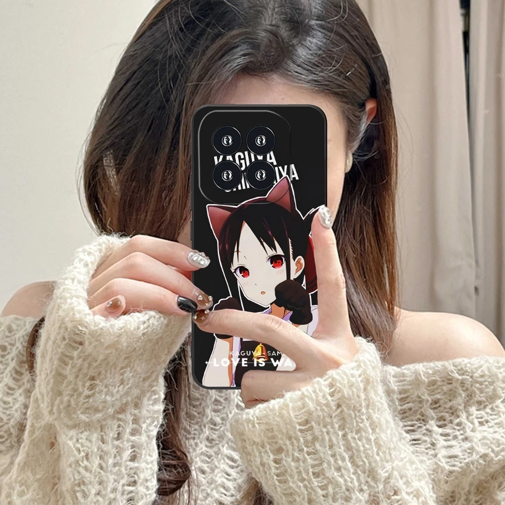 Kaguya Sama Shinomiya Mobile Phone Case for Xiaomi 14 13 12 11 10 9 T Ultra Lite Pro S SE X 5G Black Soft Phone Cover Shell