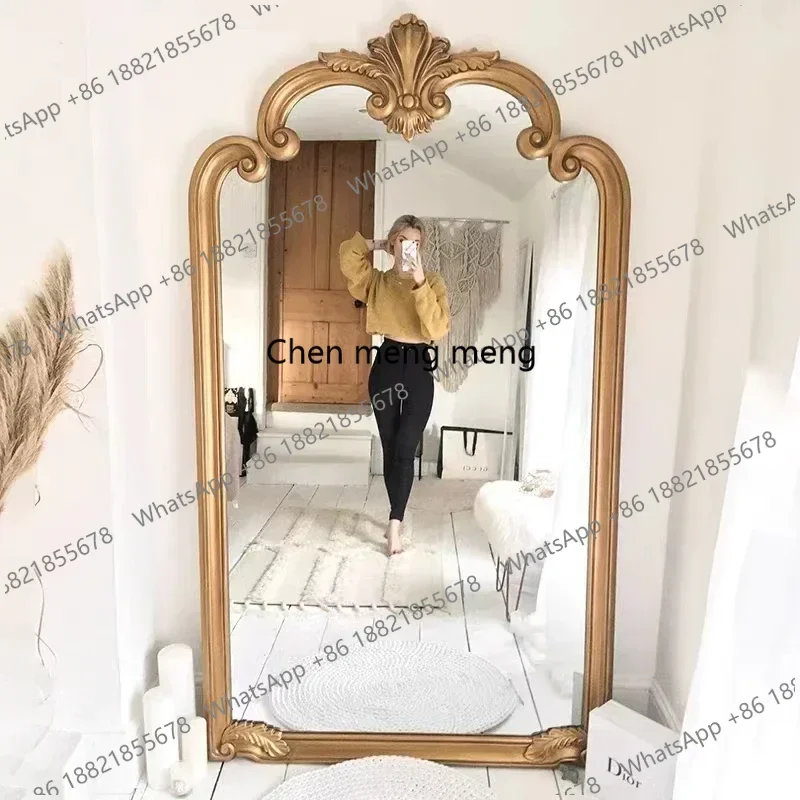 

E182 Gold Frame Makeup Mirror Standing Large Modern Hall Living Room House Mirrors Bedroom Full Body Espejos De Piso Room Decora