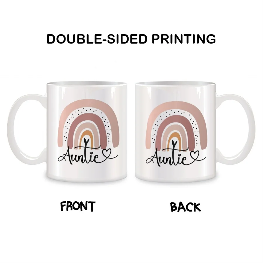 Auntie Mugs For Aunt Gifts from Niece Nephew Birthday Gifts Novelty Coffee Ceramic Tea Cups White 11 oz