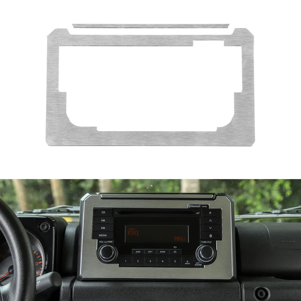 

2Pcs/set Car CD Screen Decoration Frame Cover Stickers For Suzuki Jimny 2019+ Interior Auto Accessory Aluminum Alloy