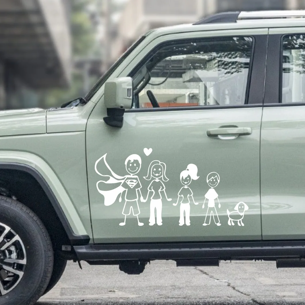 Happy Family car Stickers 15CM-40CM Car Sticker Accessories Products Stylish, Accessories Personality, Motorcycle Decoration