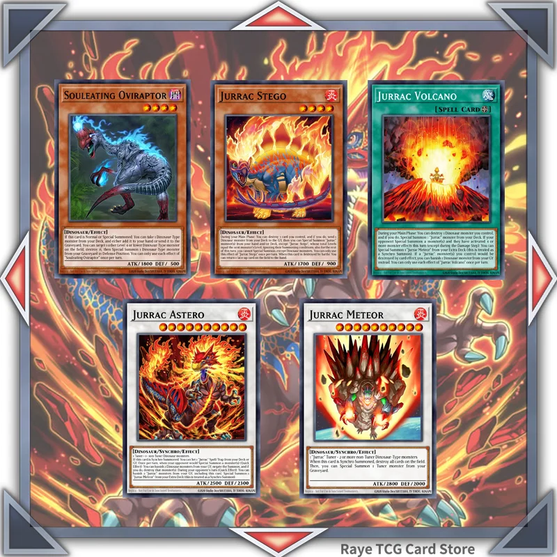 Baralho de jogo de cartas Jurrac Yugioh, 70 peças, fácil jogo, não original, mestre duelo, baralho DIY