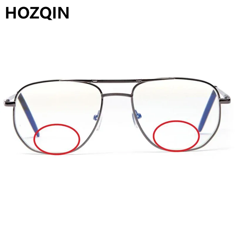 

Men Stainless Steel Bifocal Pilot Reading Glasses Women Double Bridge Metal Hyperopia Spectacles Presbyopic Eyeglasses Magnifier