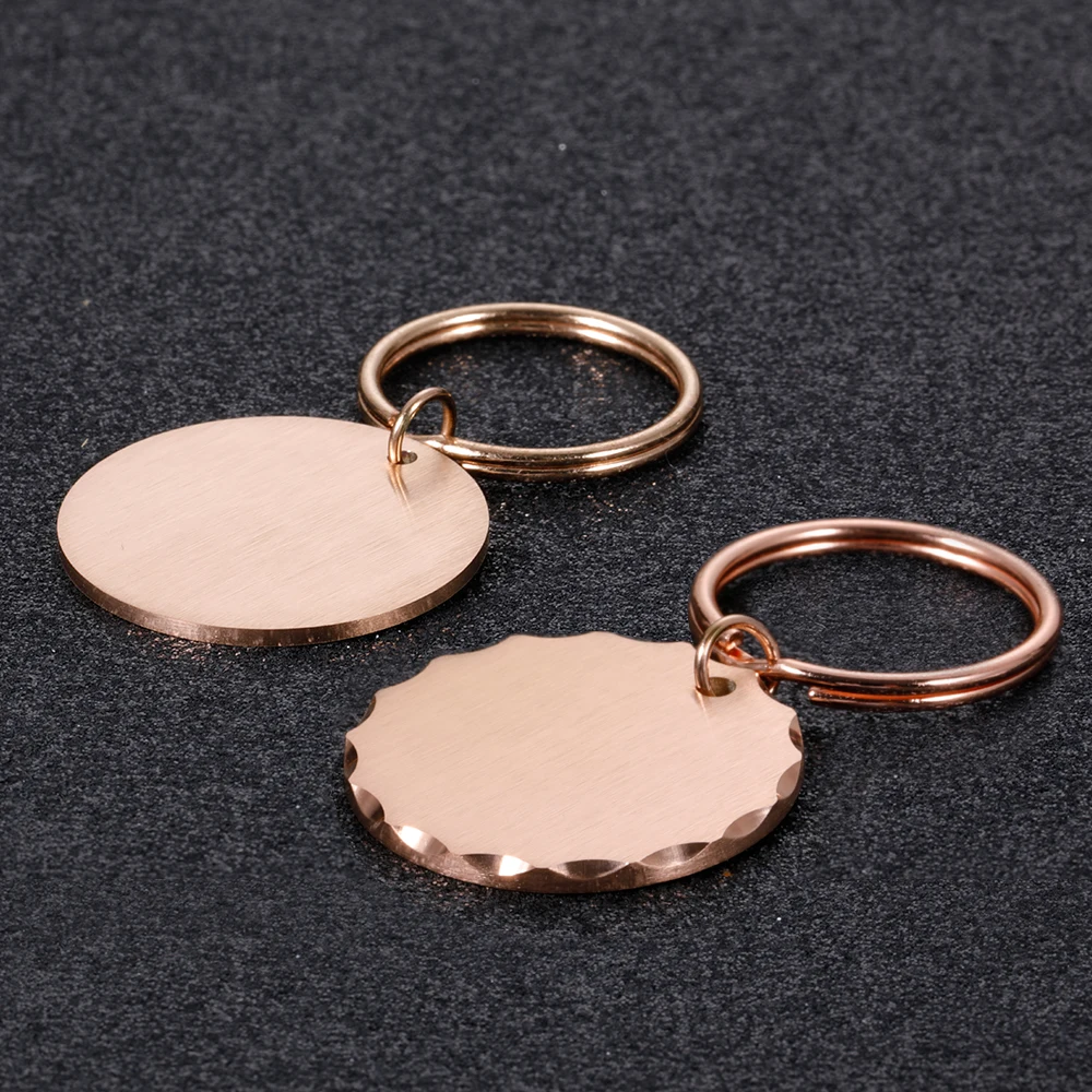 600 pcs Embossing Round Keychain Pet ID Tag Anti-lost Personalized Cat Puppy Collar Accessories Custom Plate Key Chain Ring