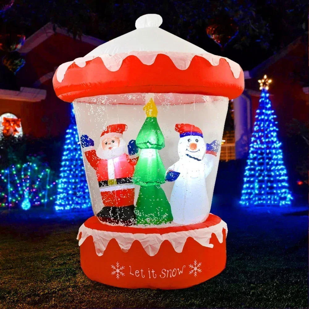 

Christmas Decoration Inflatable Hot Air Balloon Snowflake Santa Snowman Inflatable Toy Outdoor Garden Yard New Year Party Decor