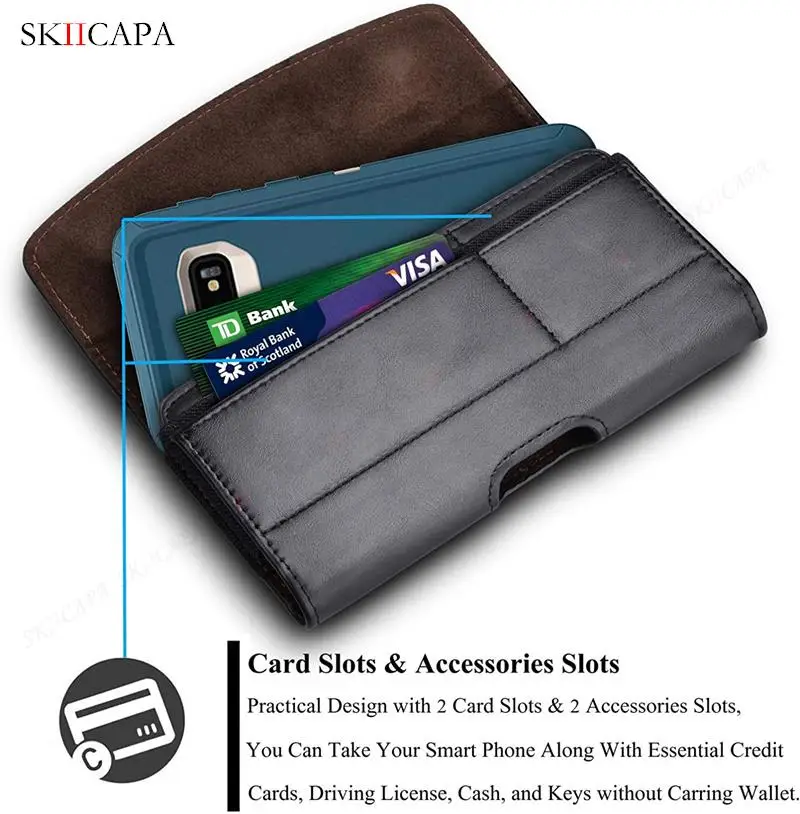 Leather Pouch Phone Wallet Case For Google Pixel 7 Pro 6a 6 Pro Belt Clip Waist Bag Holster Card Holder Cover For Pixel 6 5a 4a image 6