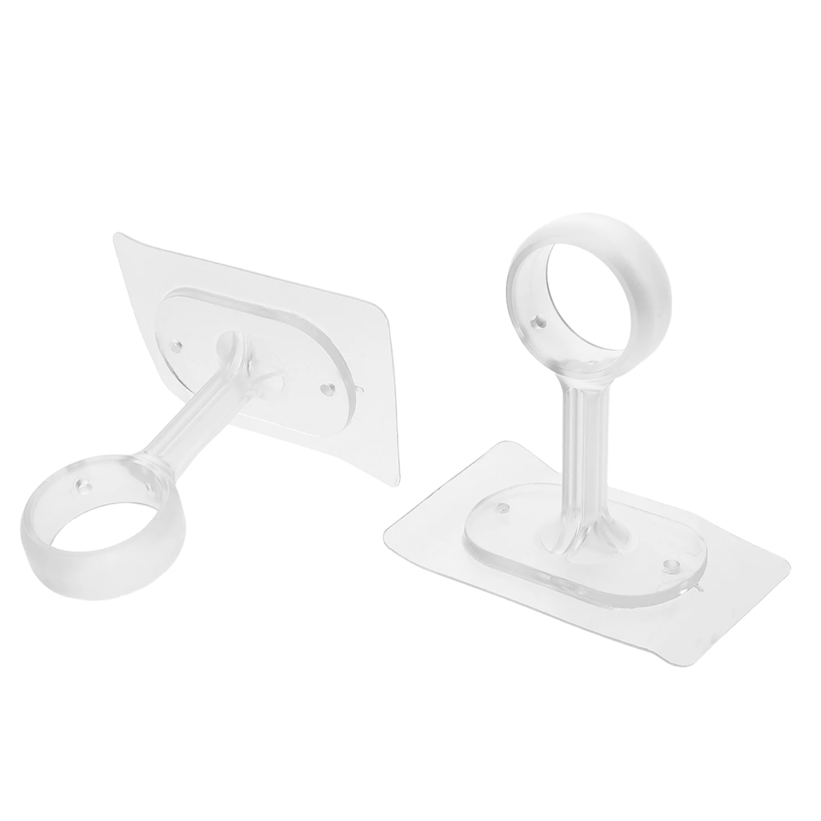 

2pcs Self Adhesive Curtain Rod Brackets No Drill Installation No Damage Ceiling Mount Holder For Various Curtain Sizes