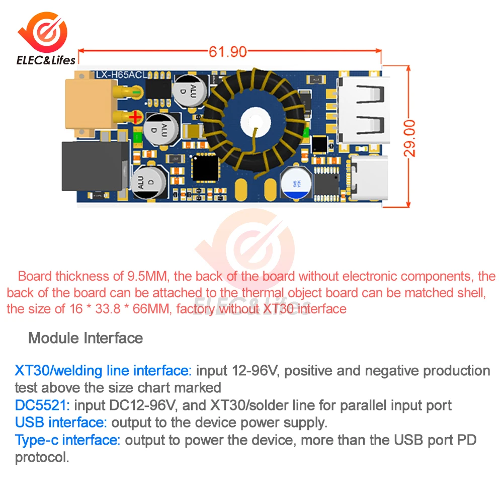 QC3.0 QC2.0 podwójny USB typu C Adapter do szybkiego ładowania telefonu komórkowego DC 5V 3.5A moduł obniżający do Xiaomi Huawei SCP/FCP Apple PD