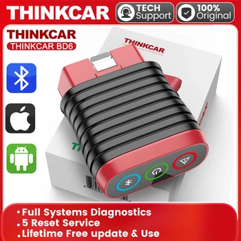ThinkCar BD6 OBD2 Scanner Bluetooth, Wireless All System Diagnostic Tool สำหรับ iOS & Android, 5 HOT RESET Free Code Code Code Reader