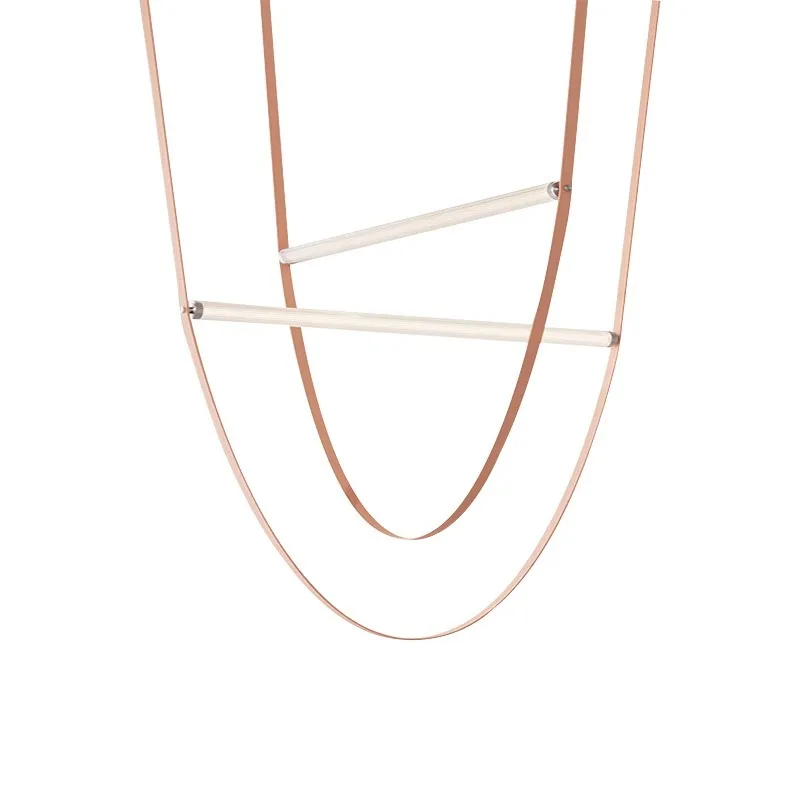 

Italian belt chandelier, minimalist villa duplex floor empty living room light