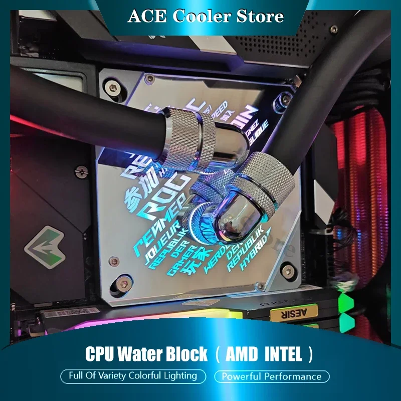 

Зеркальная поверхность блока процессора AM5 для водяного охладителя процессора Intel LGA 1700 1800, 5 В ARGB ROG с принтом, новое поступление