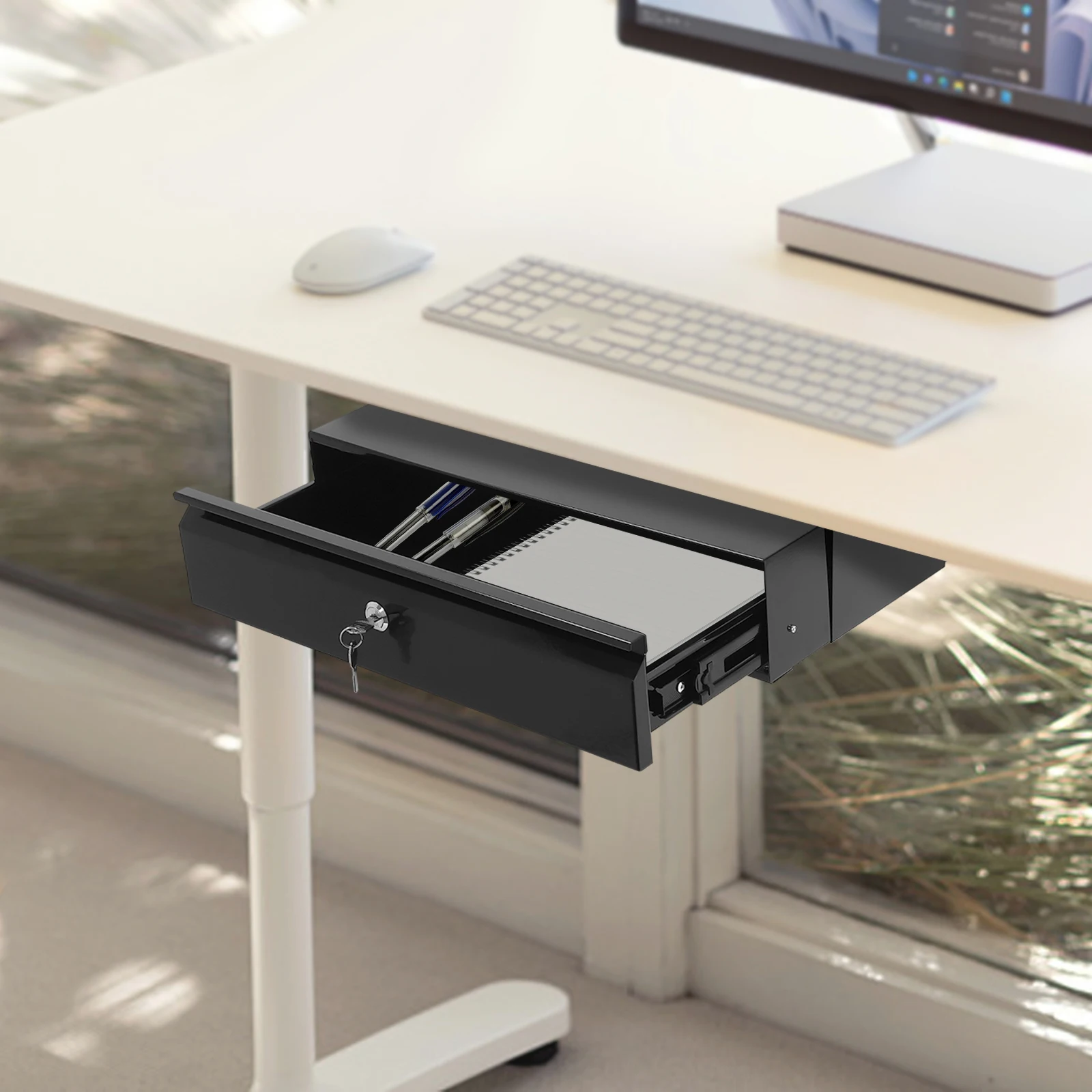 

Черный выдвижной выдвижной ящик. Высококачественный железный материал, сварка и распыление пластика для длительного организации.