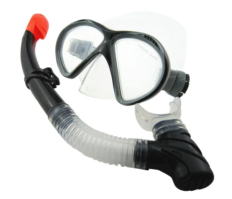 

Adult snorkeling set Tempered glass diving goggles Semi-dry breathing tube