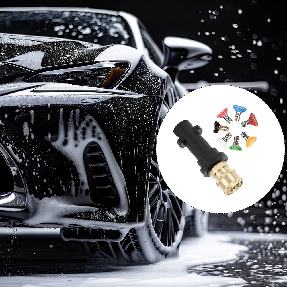 For Karcher for k2 to Series Pressure Washer Adapter with 1/4 Inch Quick Connect Female Fitting and Multi-Angle Nozzle Support