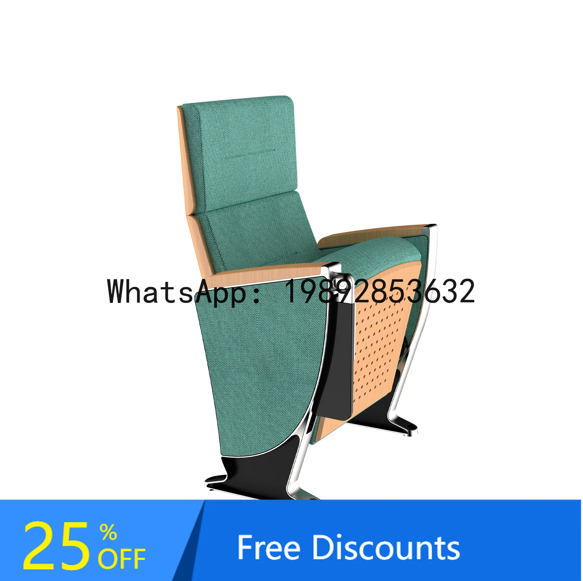 

CZ Polished Aluminum Alloy Auditorium Lecture Hall Chair Cinema Theater Meeting Room Seat Row Chair