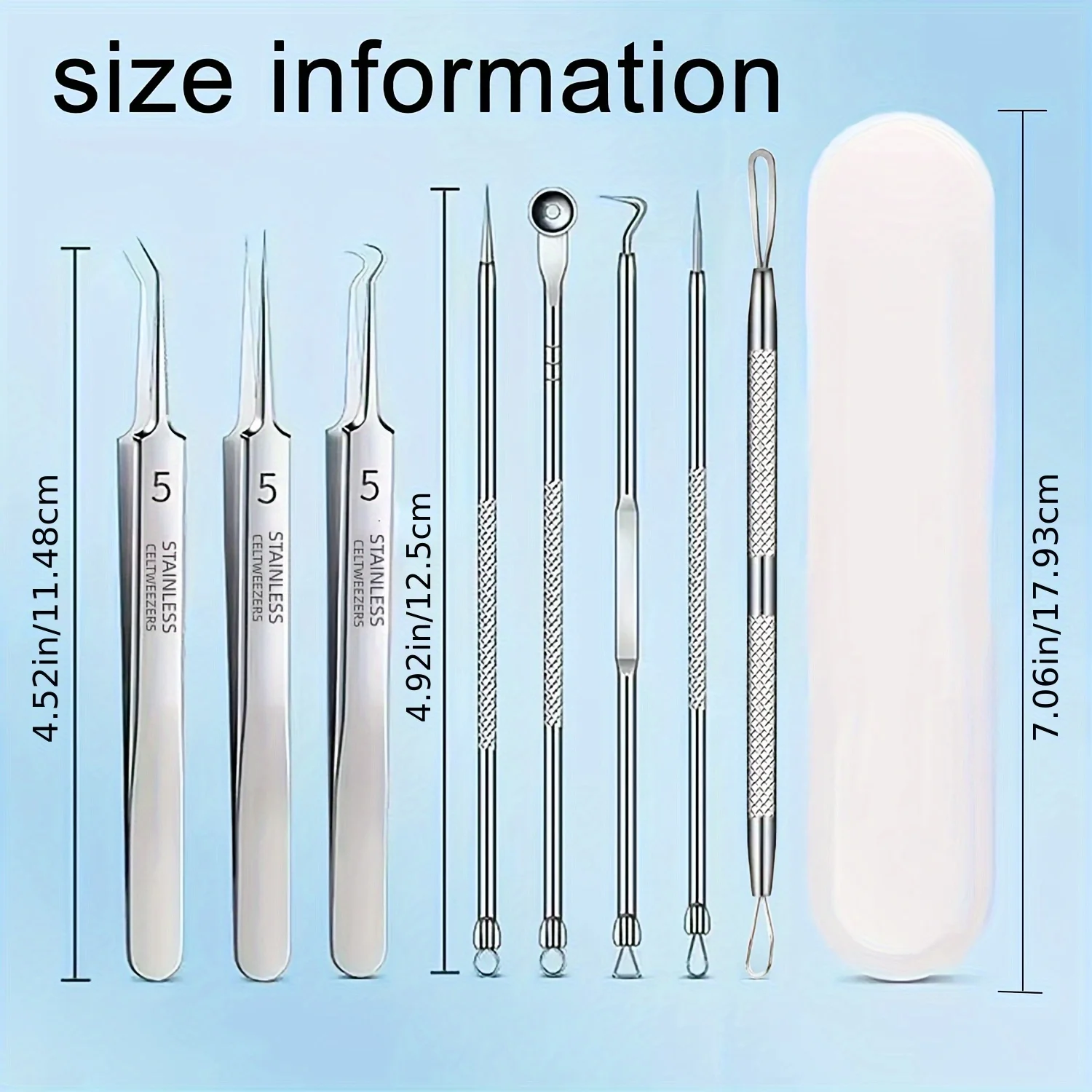 Ensemble d'aiguilles 8 pièces, pince cellulaire, élimination des points noirs, pincettes Ultra-fines, Salon de beauté professionnel, aiguille de haute précision