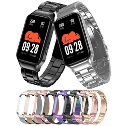 Strap For Xiaomi Mi Band 8 Active Bracelet for Redmi Smart Band 2 Stainless Steel Metal Watchband For Mi Band 8 Active