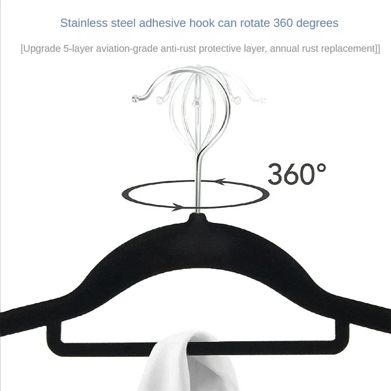 Velvet Non Slip Hangers 20 Pack,Heavy Duty Black Hangers for Coats,Pants & Dress Clothes,Space Saving Felt Hangers for Clothing