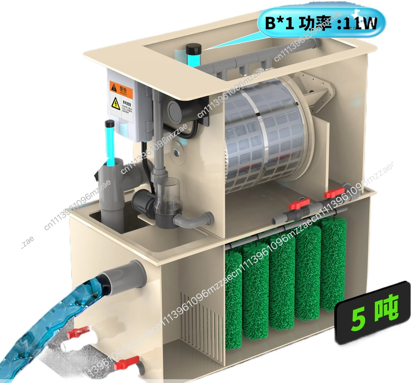Fish Pond Filter Rotary Drum Microfilter Biochemical Integrated Intelligent Koi Fish Pond Water Circulation Filtration Automatic