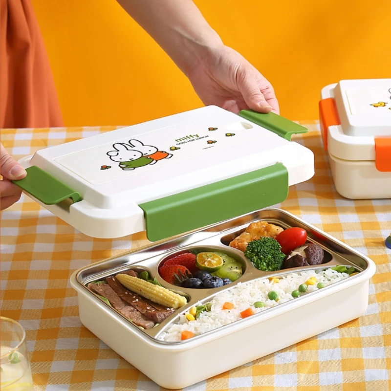 

Cartoon Miffy Stainless Steel Insulation Box Student Canteen Bento Box To Work Portable Lunch Box Children's Holiday Gift