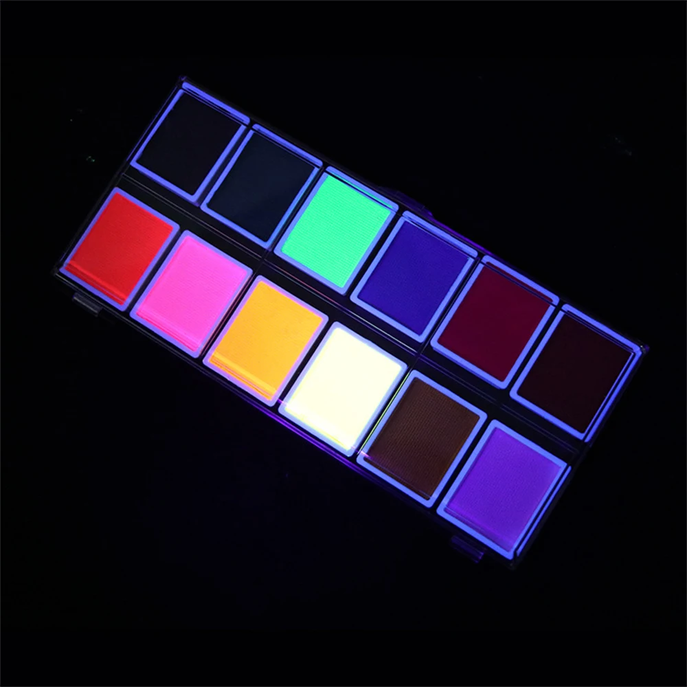 Bowitzki Professional Fluorescent Face Paint and Body Paint 5 fluorescent colors 7 matte colors Halloween Makeup Facial Paint