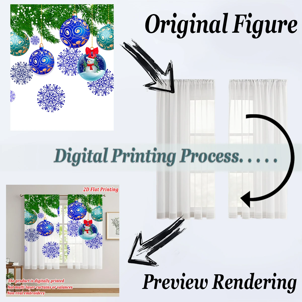 عيد الميلاد شقة الطباعة المطبخ شير الستار مع عيد ميلاد سعيد الكرة ندفة الثلج فرع الصنوبر لعيد الميلاد ديكور المنزل الطرف #5