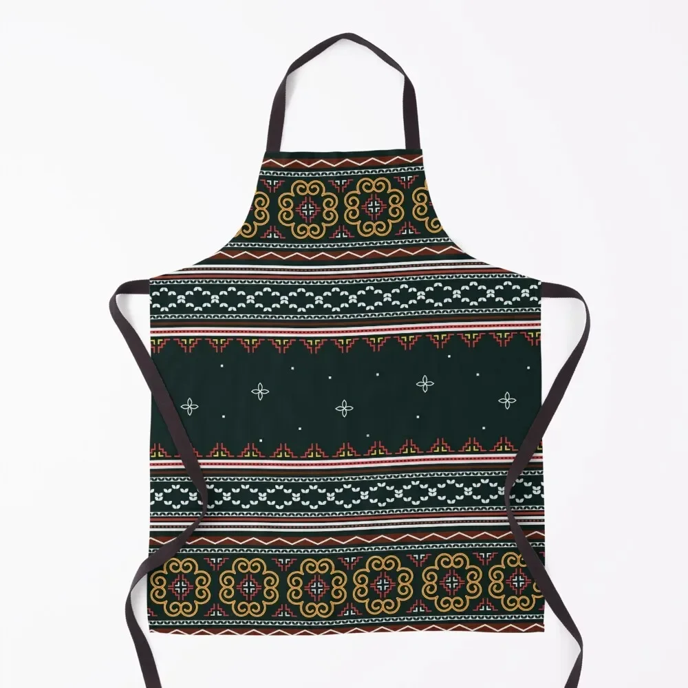 Red Hmong Winter Wonderland Apron Kitchen Tools Chef Accessory Apron