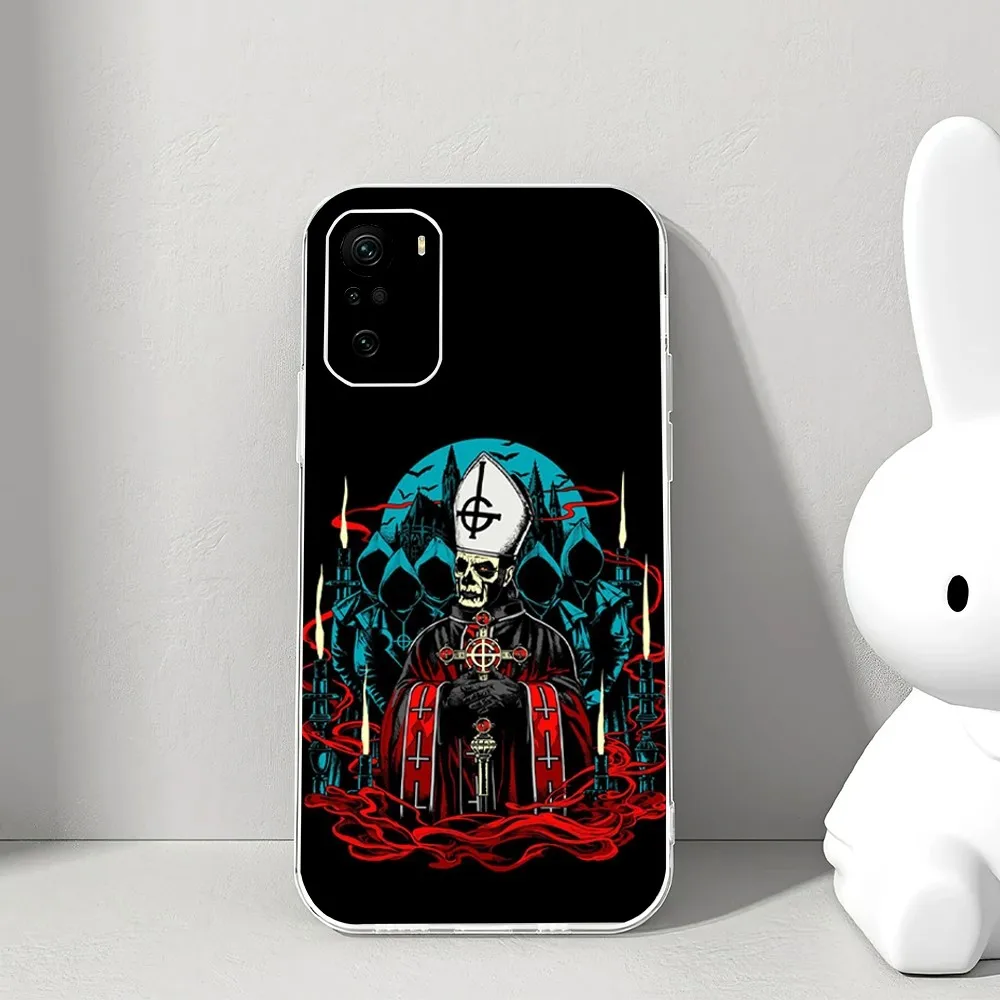 G-Ghost H-Heavy Metal B-Band Phone Case For Xiaomi 11 Redmi Note 11 5G 8T 9A 9 10T Note8Pro Note9 12SUltra Transparent Case