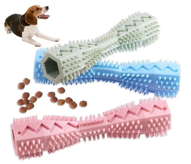

Durable Silicone Dog Toothbrush Toys for Aggressive Chewers, Teeth Cleaning Interactive Rubber Dental Care Pet Grinding