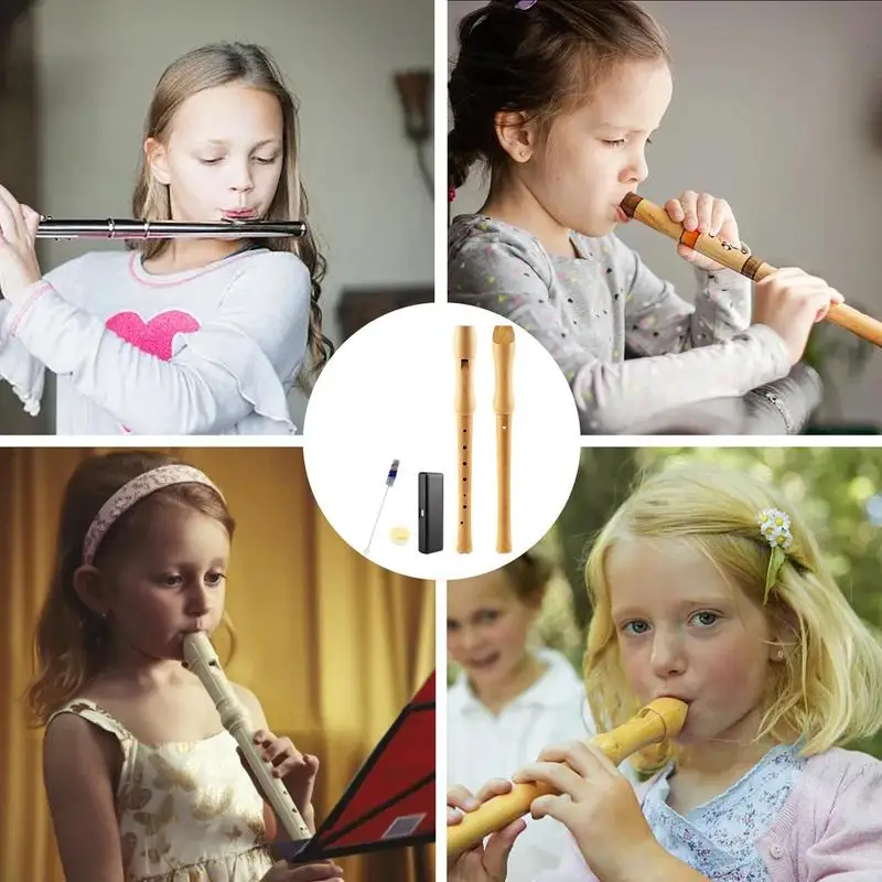 Wooden Recorder 8 Hole Fingering Flute Kids Soprano Recorder Soprano Recorder Instrument With Lubricating Grease And Cleaning