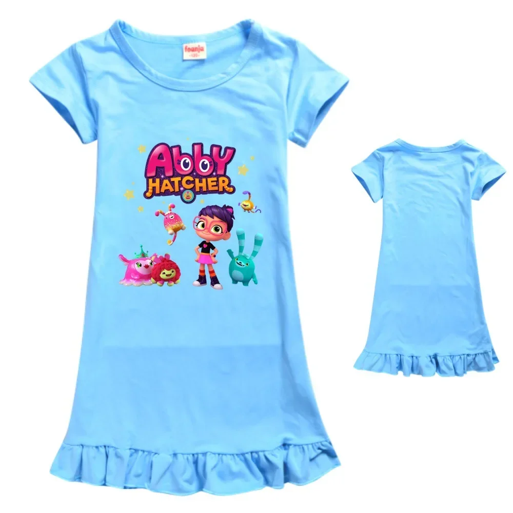 Vêtements de nuit de dessin animé pour enfants, robe Abby Hatcher Princess Pepper, chemise de nuit imprimée pour filles, robes de soirée pour enfants, pyjamas d'été, nouveau