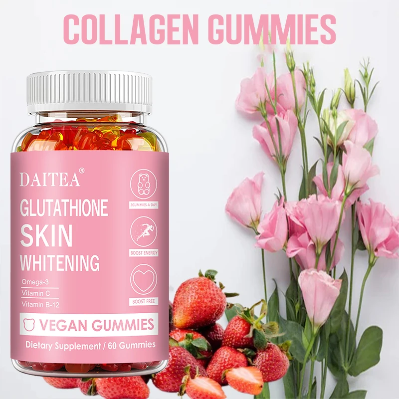 Glutathione gummies, reduce wrinkles and fine lines, increase skin firmness, anti-aging, improve skin elasticity