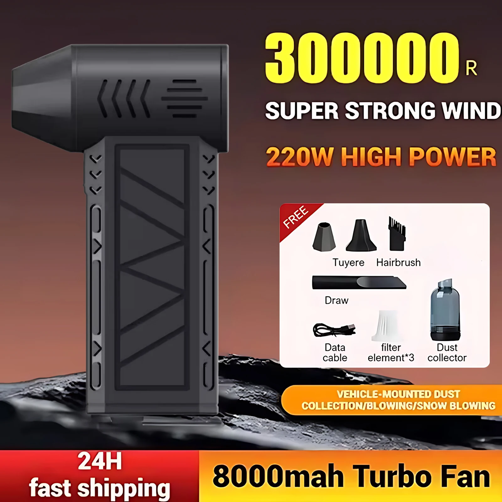 

130000 RPM Blower Fan Brushless Motor Turbo Violent Fan Powerful Air Duster Computer Cleaning Electric Jet Blower
