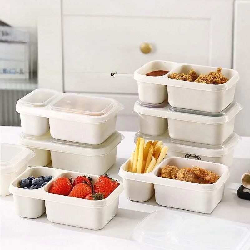 

Two-Compartment Titanium Lunch Box Odorless Outdoor Picnic Box Lightweight Food Container with Lid for Camping Hiking Travel