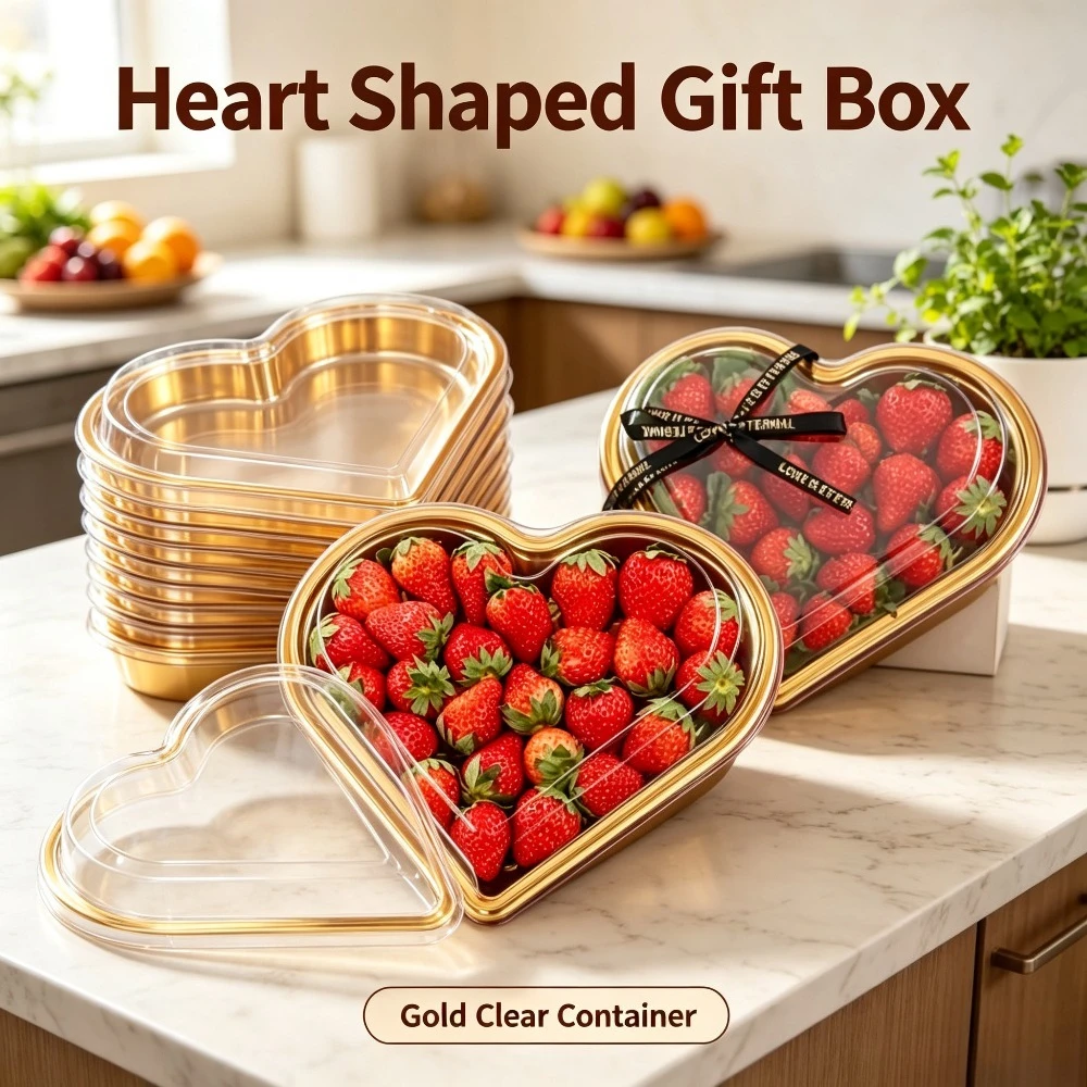 10-50pcs-heart-shape-serving-tray-transparent-lid-reusable-pet-snack-fruit-sushi-cheese-dessert-food-packaging-box