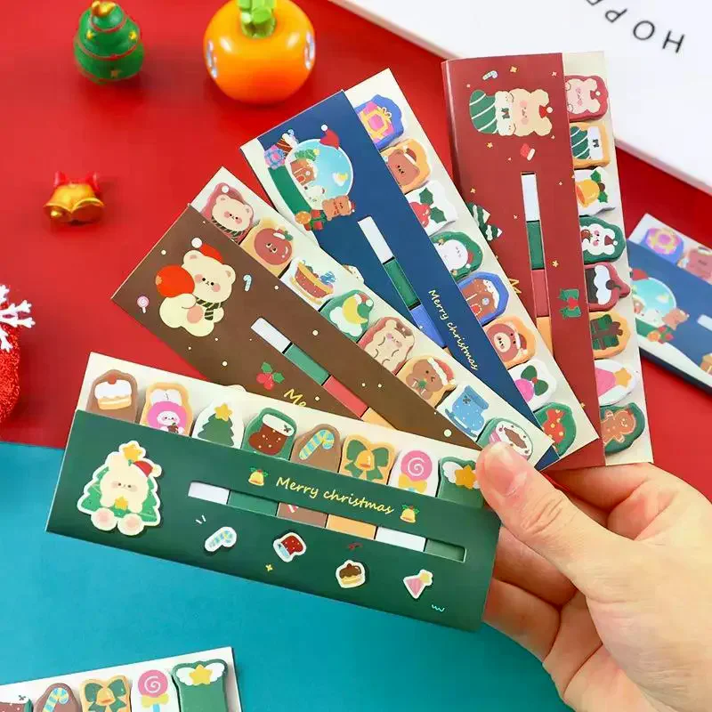 Christmas Row Station Notes, Students Ins Cute  Stickers Cartoon High-value N Sticky Notes Stationery