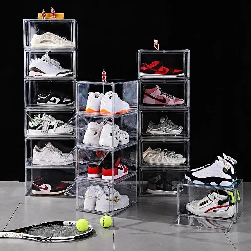 

Shoe box fully transparent acrylic storage box AJ magnetic dust-proof high-top shoe box