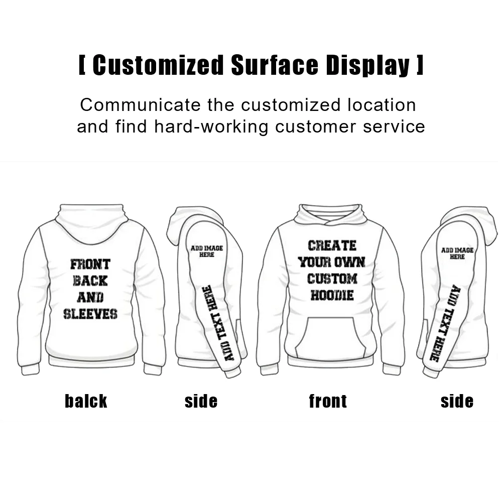 Customized Diy Men Hoodie MultiColor Selection Pure Cotton Personalized T-Shirt Unisex Oversized Sports Casual Retro Sweatshirt