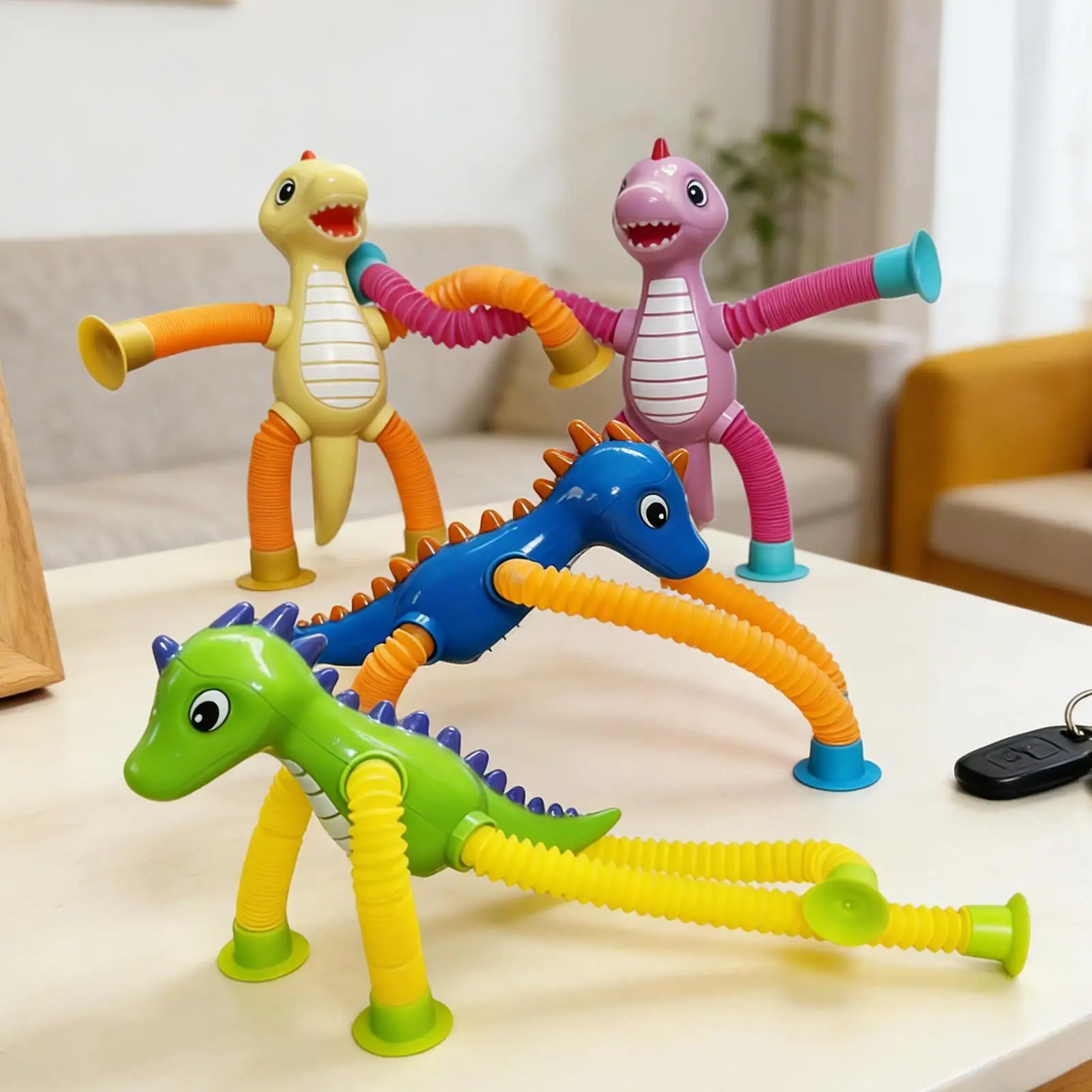 어린이 흡착컵 장난감 팝 튜브 스트레스 해소 텔레스코픽 로봇 장난감 감각 장난감 안티 스트레스 스퀴즈 장난감