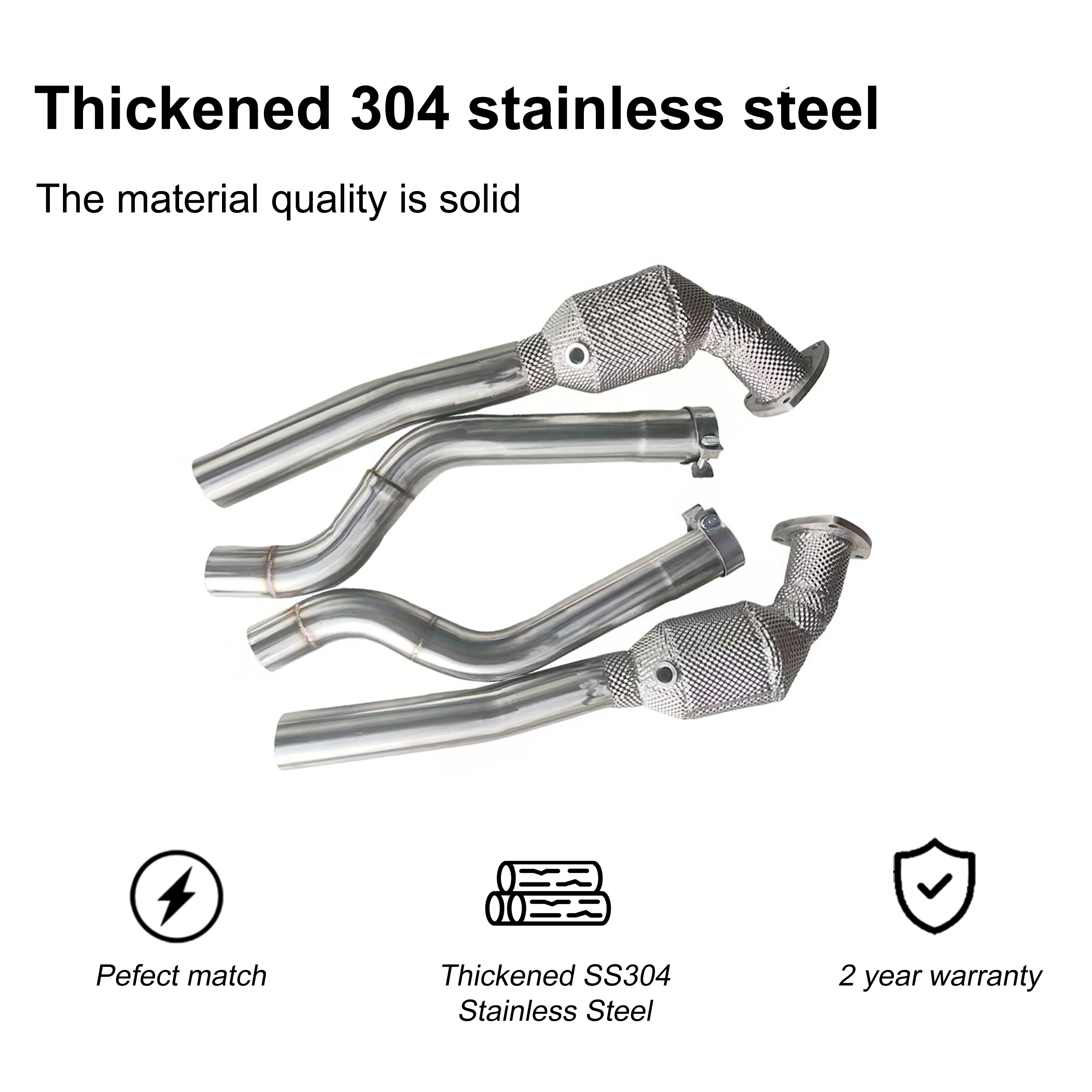 ACE High Flow Catted/Catless Downpipe for Maserati Quattroporte 4.7L Stainless Steel Downpipe With Heat Shield Exhaust System