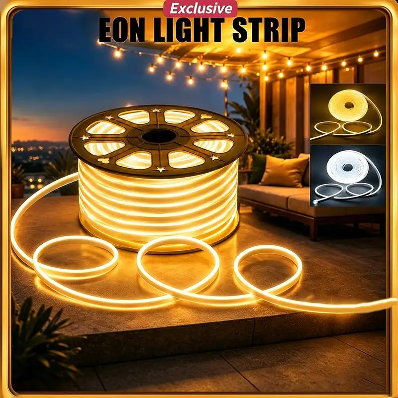 Flexible Silicone LED Strip Light 220V Waterproof Freely Cuttable for Outdoor Camping Tent Porch Decor Lighting