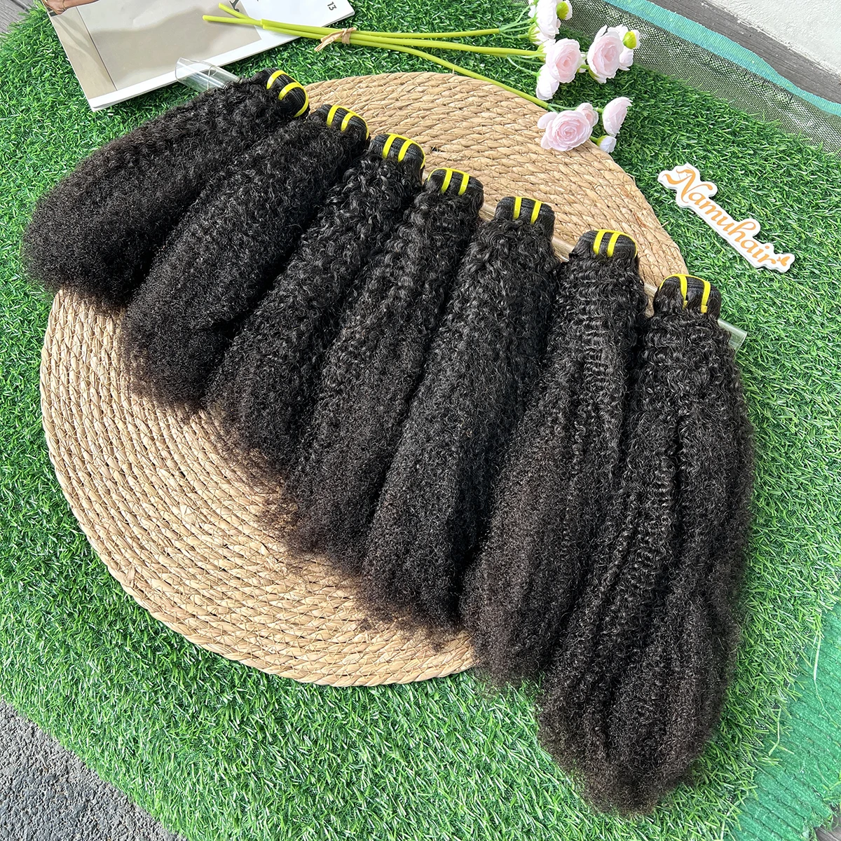 4C Afro Kinky Curly Hair Bundles 100% Raw Vietnamese Virgin Human Hair Extensions Cuticle Aligned Single Donor For Black Women