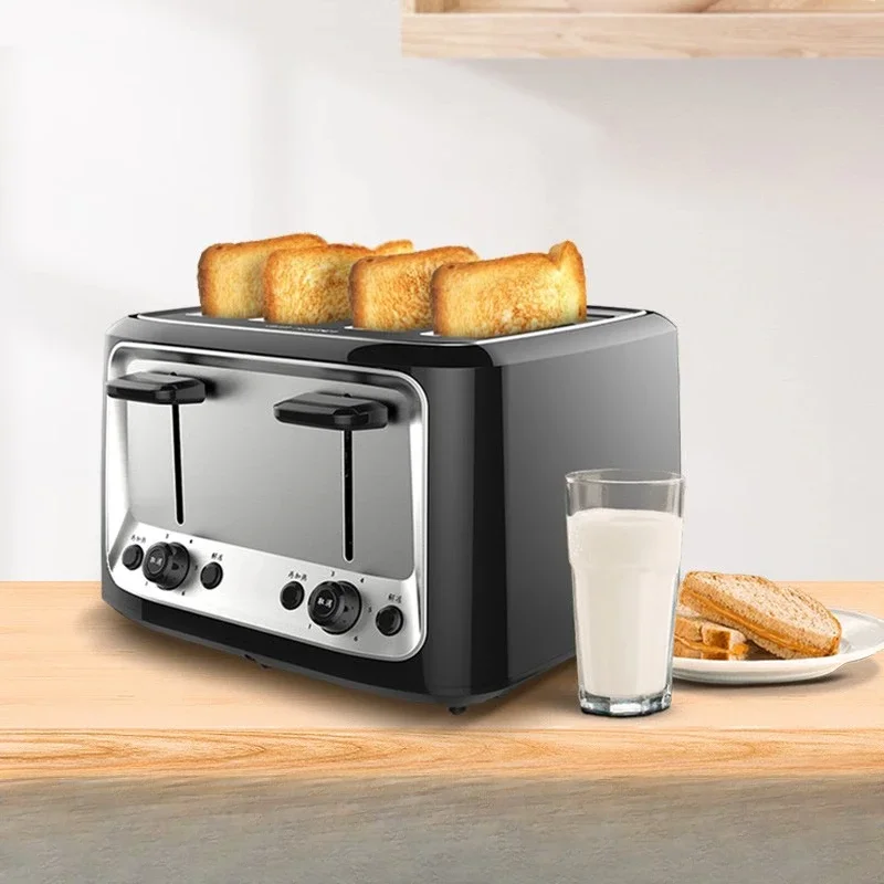 Toaster Household Toaster Multifunctional Fully Automatic Breakfast Toast 4 slices Baking Heating  bread maker