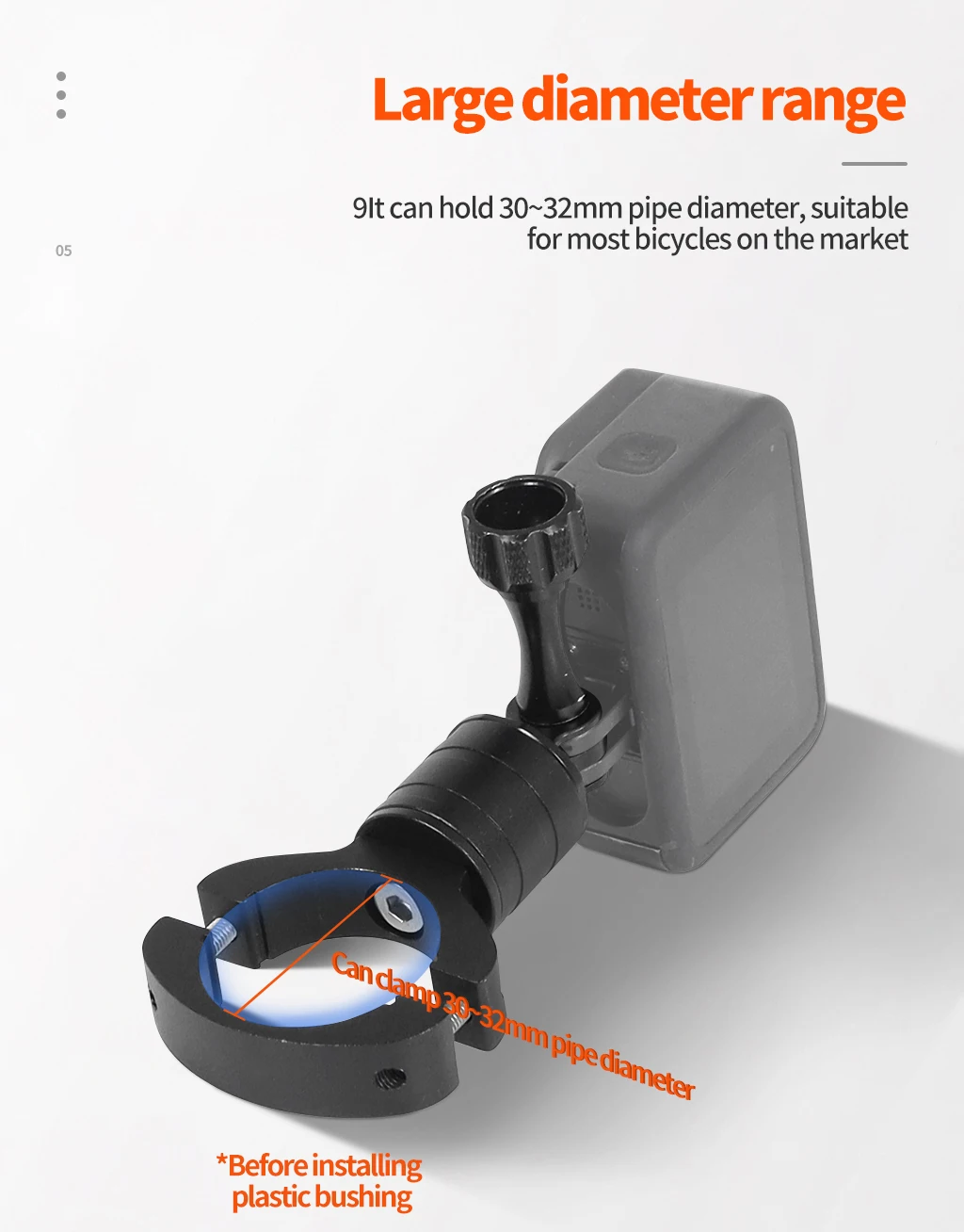360 drehbarer Fahrrad kamera halter Schnell verschluss Split Mount Lenker klemme Motorrad halterung für Gopro Hero 13 12 11 Dji Action 4 – Detail 9